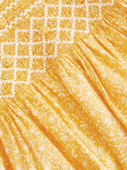 Yellow Lace Collar Shirred Dress (3mths-8yrs) - Image 8 of 8