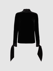 Florere Velvet Satin Detail Blouse - Image 2 of 5