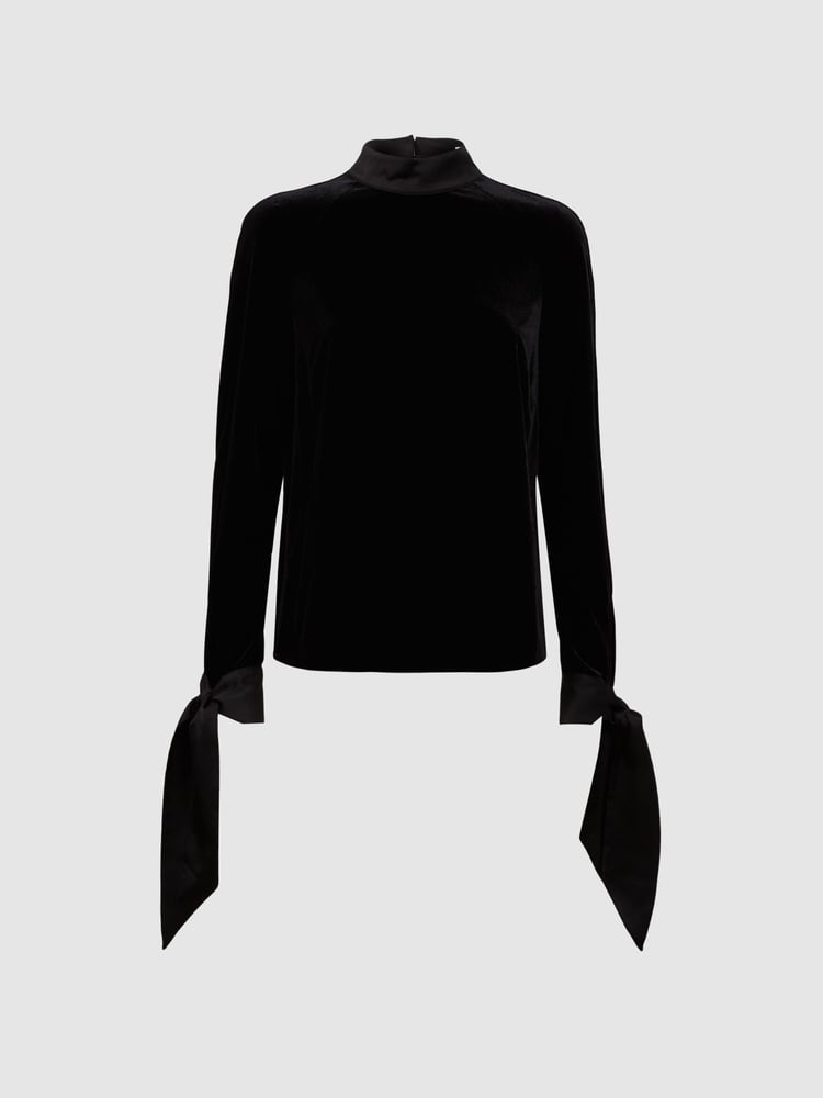 Florere Velvet Satin Detail Blouse - Image 2 of 5