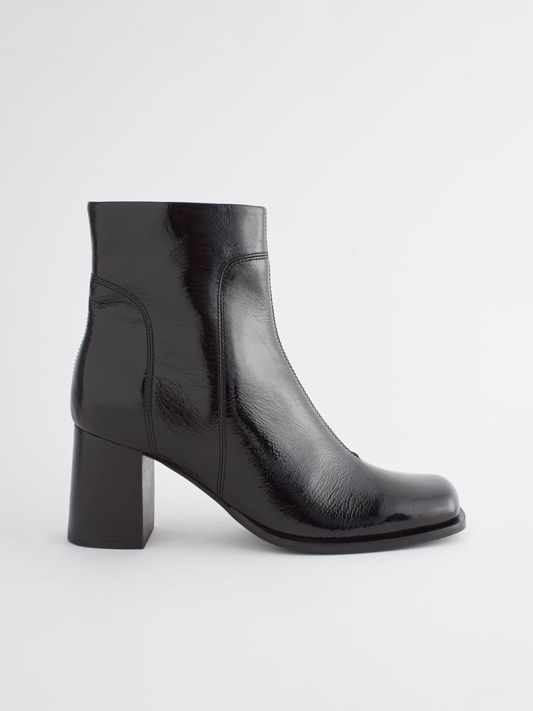 Black Forever Comfort® Square Toe Heeled Ankle Boots - Image 2 of 6