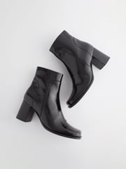 Black Forever Comfort® Square Toe Heeled Ankle Boots - Image 4 of 6