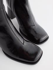 Black Forever Comfort® Square Toe Heeled Ankle Boots - Image 5 of 6