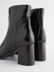 Black Forever Comfort® Square Toe Heeled Ankle Boots - Image 6 of 6