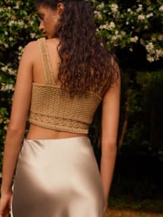 Grey Tailored Satin Midi Skirt - Image 4 of 6