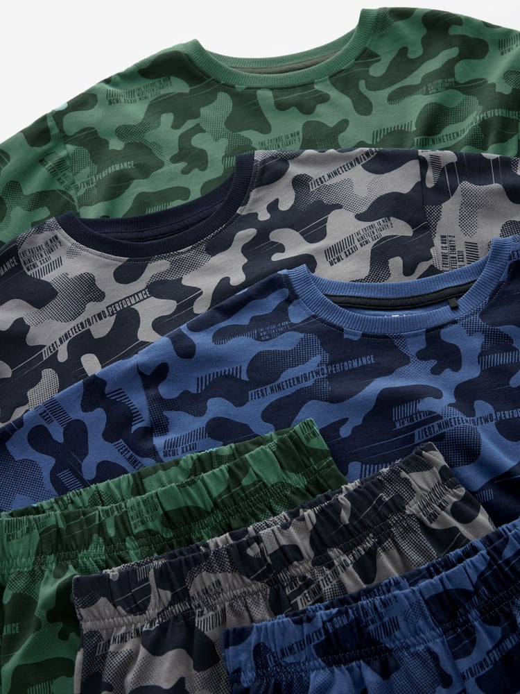 Grey/Blue/Green Camouflage 3 Pack Long Sleeve Pyjamas (3-16yrs) - Image 10 of 10 Grey/Blue/Green Camouflage 3 Pack Long Sleeve Pyjamas (3-16yrs) - Image 10 of 10