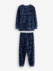 Grey/Blue/Green Camouflage 3 Pack Long Sleeve Pyjamas (3-16yrs) - Image 6 of 10