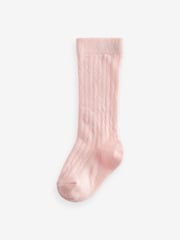 Pink Knee High Baby Socks 3 Pack (0mths-2yrs) - Image 2 of 4