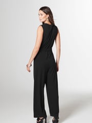Black Sleeveless Ruched Shoulder Jumpsuit - Image 3 of 5