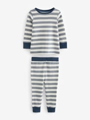 Blue/White Stars 3 Pack Snuggle 100% Cotton Pyjamas (9mths-10yrs) - Image 8 of 10