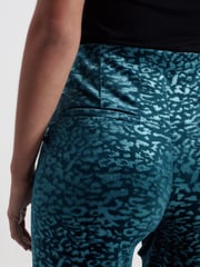 Teal Blue Velvet Wide Leg Trousers - Image 5 of 7