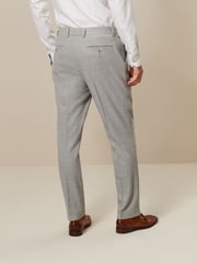 Grey Tailored Fit Textured Suit Trousers - Image 3 of 8