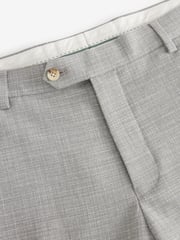 Grey Tailored Fit Textured Suit Trousers - Image 6 of 8