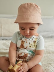 Sage Green / Apricot Orange Baby Bucket Hats 2 Pack (0mths-2yrs) - Image 1 of 7