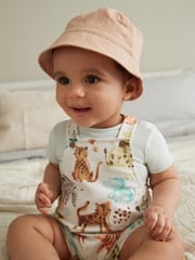 Sage Green / Apricot Orange Baby Bucket Hats 2 Pack (0mths-2yrs) - Image 2 of 7