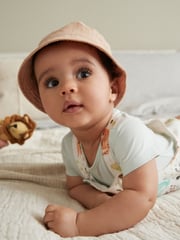 Sage Green / Apricot Orange Baby Bucket Hats 2 Pack (0mths-2yrs) - Image 3 of 7