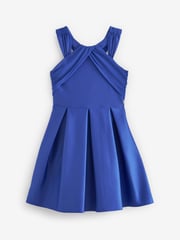 Baker by Ted Baker Coral Pink Chiffon Scuba Dress - Image 9 of 13