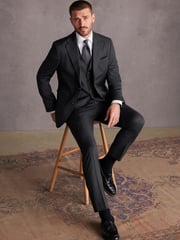 Black Signature Wool Suit: Waistcoat - Image 2 of 6