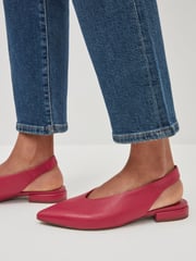 Red Forever Comfort® Leather Flat Slingbacks - Image 2 of 8