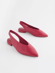 Red Forever Comfort® Leather Flat Slingbacks - Image 3 of 8