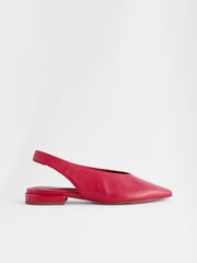 Red Forever Comfort® Leather Flat Slingbacks - Image 4 of 8