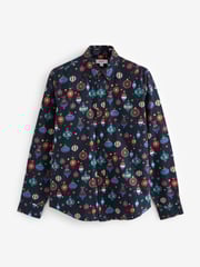 Navy Blue Bauble Christmas Printed Long Sleeve Shirt - Image 6 of 7