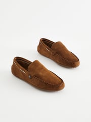 Tan Brown Suede Loafers - Image 1 of 5