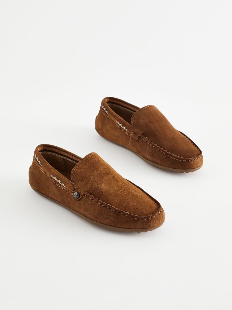 Tan Brown Suede Loafers - Image 1 of 5