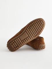Tan Brown Suede Loafers - Image 4 of 5