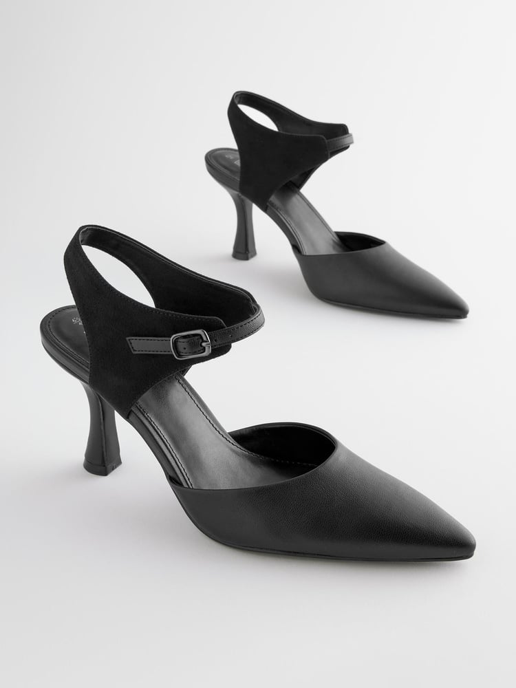 Black Forever Comfort® Mary Jane Curvy Heel Shoes - Image 2 of 6