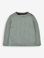 JoJo Maman Bébé Denim Blue & Khaki Green 2-Pack Plain Long Sleeved Tops - Image 3 of 7