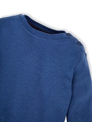 JoJo Maman Bébé Denim Blue & Khaki Green 2-Pack Plain Long Sleeved Tops - Image 4 of 7