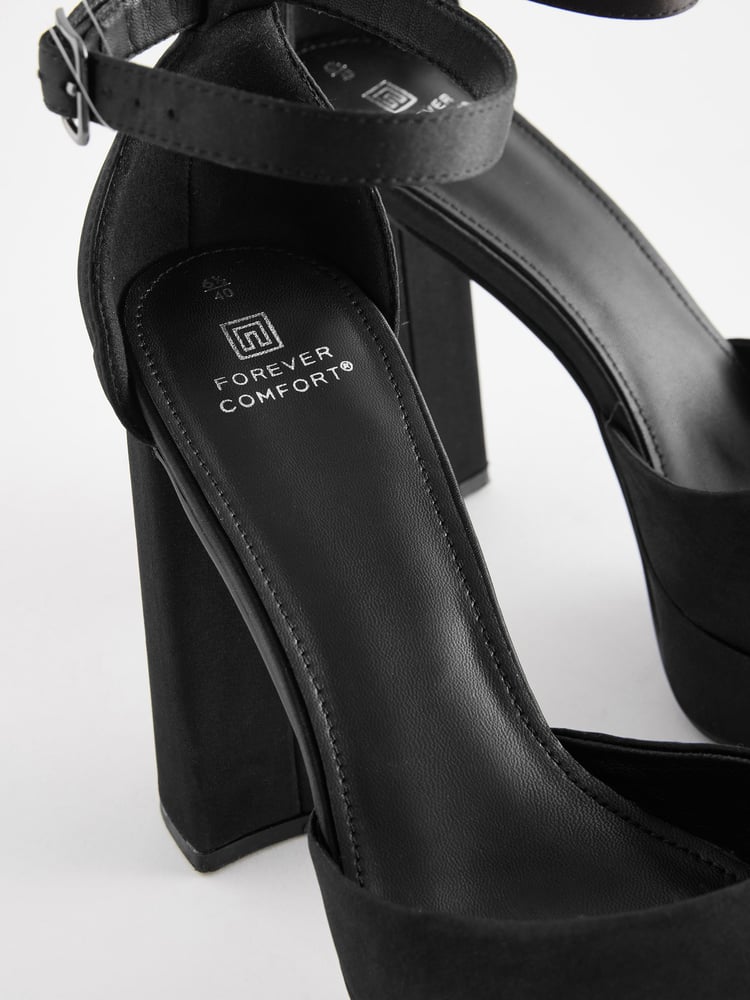Black Forever Comfort® Closed Toe Platform High Heel Shoes - Image 10 of 10