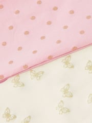 Monsoon Pink Baby Glittery Print Tights 2 Pack - Image 3 of 3