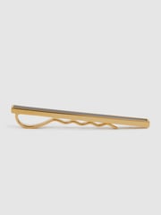 Reiss Gold Ardley Stone Insert Tie Bar - Image 3 of 5