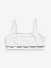 Black/White/Grey Strappy Crop Top 3 Pack (5-16yrs) - Image 4 of 5