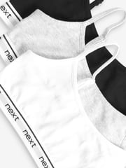 Black/White/Grey Strappy Crop Top 3 Pack (5-16yrs) - Image 5 of 5