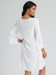 South Beach White Crinkle Viscose Pull Over Beach Tunic - Image 2 of 5