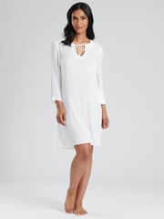 South Beach White Crinkle Viscose Pull Over Beach Tunic - Image 5 of 5