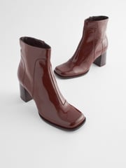 Chocolate Brown Forever Comfort® Square Toe Heeled Ankle Boots - Image 4 of 7