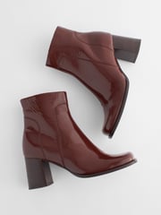 Chocolate Brown Forever Comfort® Square Toe Heeled Ankle Boots - Image 5 of 7