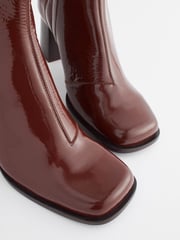 Chocolate Brown Forever Comfort® Square Toe Heeled Ankle Boots - Image 7 of 7