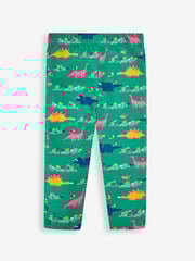 JoJo Maman Bébé Green Dino & Purple Girls' 2-Pack Leggings - Image 2 of 5