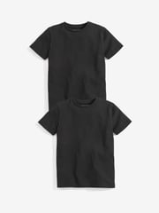 Black Short Sleeve T-Shirts 2 Pack (3-16yrs) - Image 1 of 4
