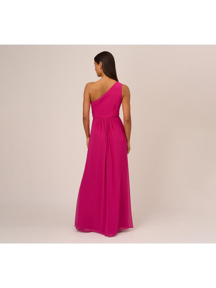 Adrianna Papell One Shoulder Chiffon Gown - Image 2 of 7