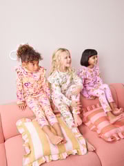 Yellow/ Purple/Green Floral Pyjamas 3 Pack (9mths-16yrs) - Image 1 of 10