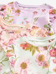 Yellow/ Purple/Green Floral Pyjamas 3 Pack (9mths-16yrs) - Image 9 of 10