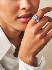 Silver Tone Twist Ring - Image 1 of 3