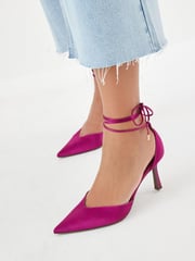 Pink Forever Comfort® Point Toe Wrap Heel Shoes - Image 1 of 9
