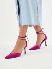 Pink Forever Comfort® Point Toe Wrap Heel Shoes - Image 4 of 9