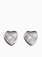 Sterling Silver Delicate Heart Stud Earrings - Image 1 of 2
